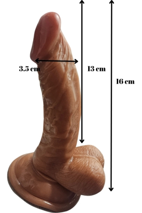 Gerçekçi Testisli Dildo 16 cm