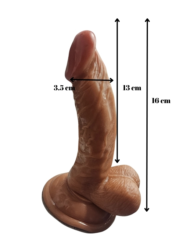 Gerçekçi Testisli Dildo 16 cm - Görsel 2