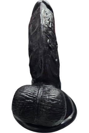Gerçekçi Testisli Siyah Dildo 16 cm