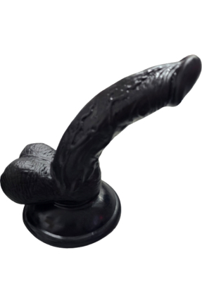 Gerçekçi Testisli Siyah Dildo 16 cm