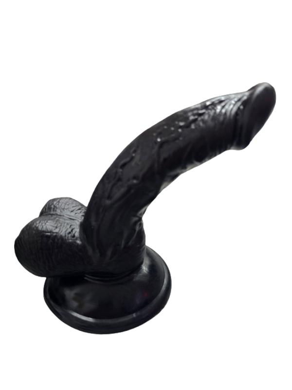 Gerçekçi Testisli Siyah Dildo 16 cm - Görsel 4