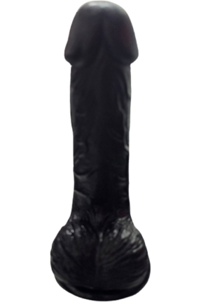 Gerçekçi Testisli Siyah Dildo 19 cm