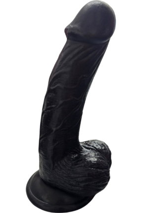 Gerçekçi Testisli Siyah Dildo 19 cm