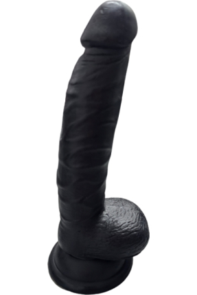 Gerçekçi Testisli Siyah Dildo 20 cm
