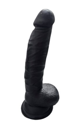 Gerçekçi Testisli Siyah Dildo 20 cm görsel 1