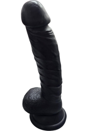 Gerçekçi Testisli Siyah Dildo 20 cm