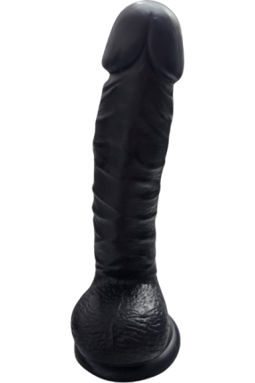 Gerçekçi Testisli Siyah Dildo 20 cm
