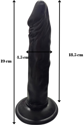 Gerçekçi Testissiz Siyah Dildo 21 cm