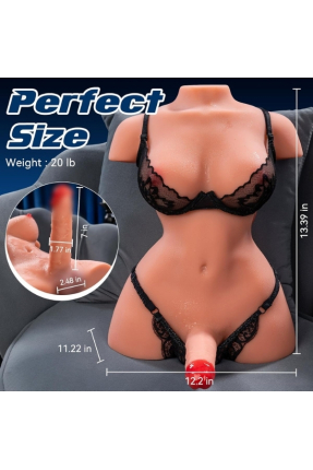 L-Join Gerçekçi Titreşimli, Yarım Vücut Mastürbatör Dildo - 9 Kg