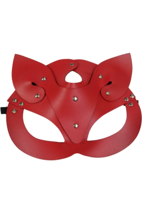 PU Deri Kedi Maskesi Kırmızı