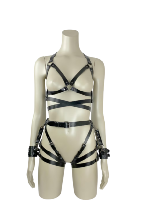 Genuine Leather Body Harness, Garter, Handcuffs & Connectors