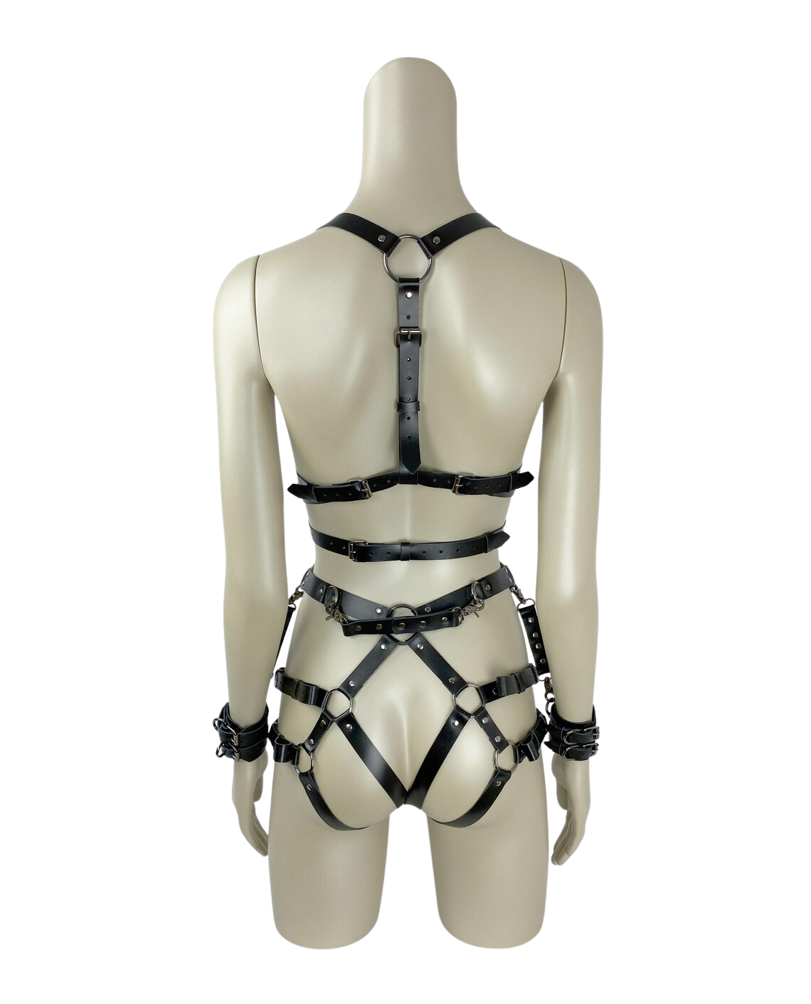Hakiki Deri Body Harness, Jartiyer, Kelepçeler & Bağlantılar - Görsel 5