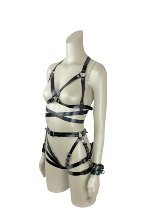 Genuine Leather Body Harness, Garter, Handcuffs & Connectors