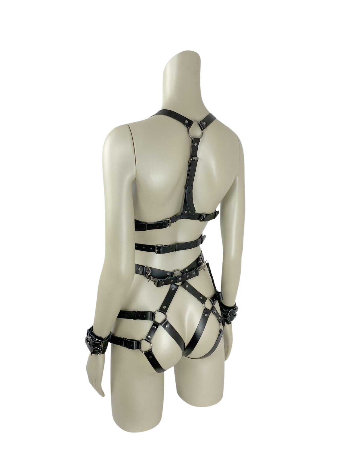Hakiki Deri Body Harness, Jartiyer, Kelepçeler & Bağlantılar - Görsel 6