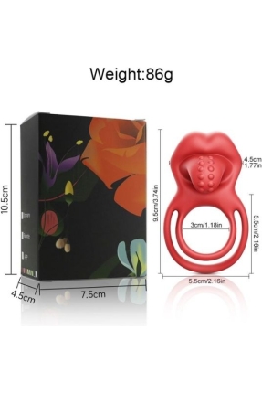 G-Noktası Uyarımlı Dilli Titreşimli Penis Halkası