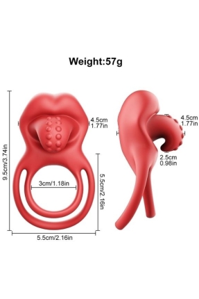 G-Noktası Uyarımlı Dilli Titreşimli Penis Halkası