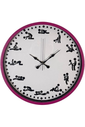 Kamasutra Temalı (Pozizyonlu) Duvar Saati Pembe