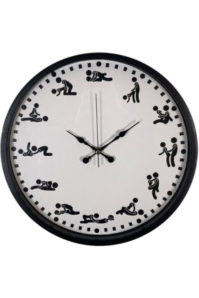 Kamasutra Temalı (Pozizyonlu) Duvar Saati Siyah