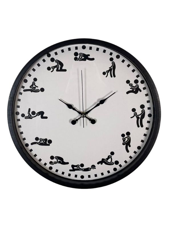 Kamasutra Temalı (Pozizyonlu) Duvar Saati Siyah
