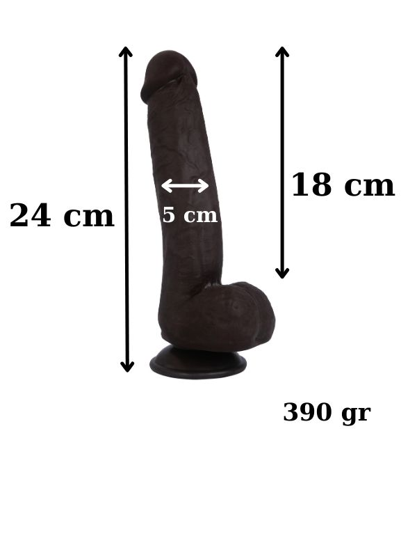 Ultra Gerçekçi 24 Cm Kıkırdaklı Dildo - Görsel 2