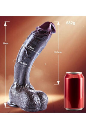 26 cm Black Giant XXL Realistic Silicone Dildo – Strong Vacuum Base, Thick and Flexible Design