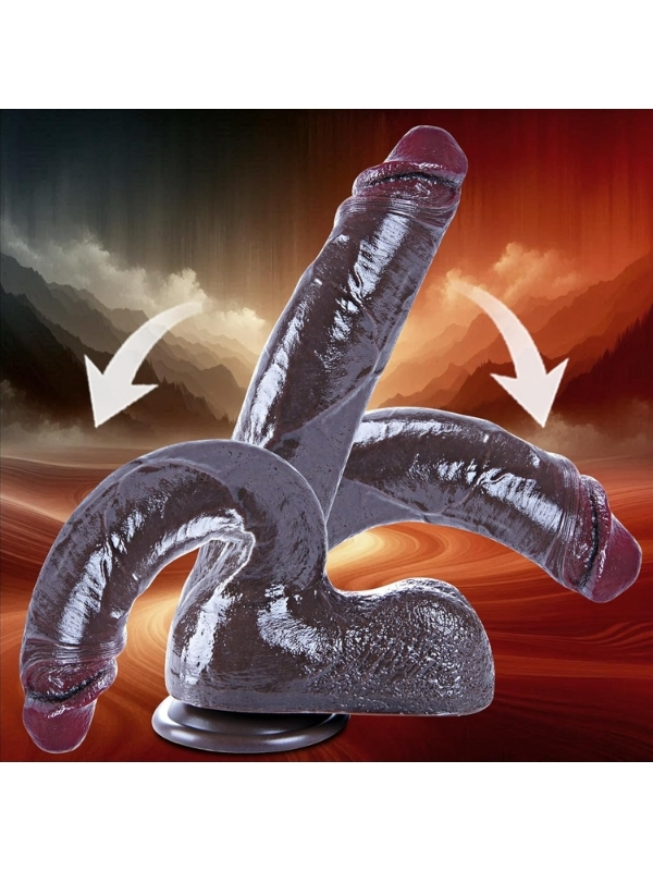 26 cm Black Giant XXL Gerçekçi Silikon Dildo – Güçlü Vakum Tabanlı, Kalın ve Esnek Tasarım - Görsel 3