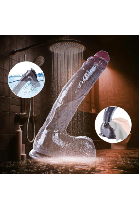 26 cm Black Giant XXL Gerçekçi Silikon Dildo – Güçlü Vakum Tabanlı, Kalın ve Esnek Tasarım