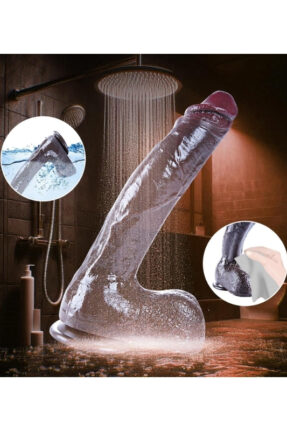26 cm Black Giant XXL Realistic Silicone Dildo – Strong Vacuum Base, Thick and Flexible Design