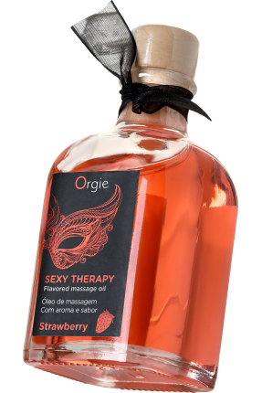 Orgie Sexy Therapy Strawberry – Çilek Aromalı Güçlendirici ve Uyarıcı Masaj Yağı 100 ml