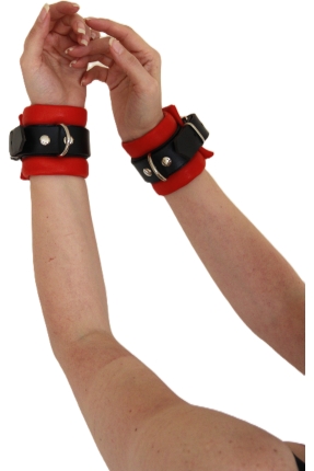 Shibari Eğitimleri, El Yapımı Deri Ürünler, BDSM Ürünleri, Sex Shop 112 Crimson Lock Cuffs – Handmade Genuine Leather Wrist Cuffs