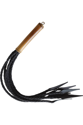 Bamboo Handle Braided Flogger Leather Whip