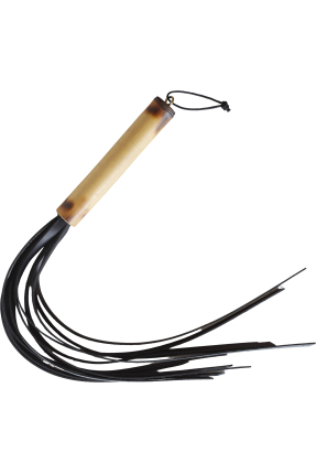 Bamboo Handle Straight Fringed Flogger Leather Whip