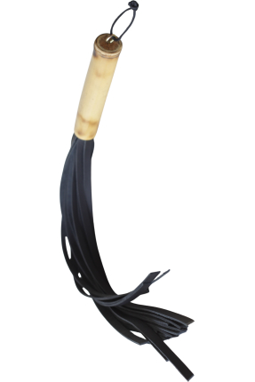 Bamboo Handle Straight Fringed Flogger Leather Whip