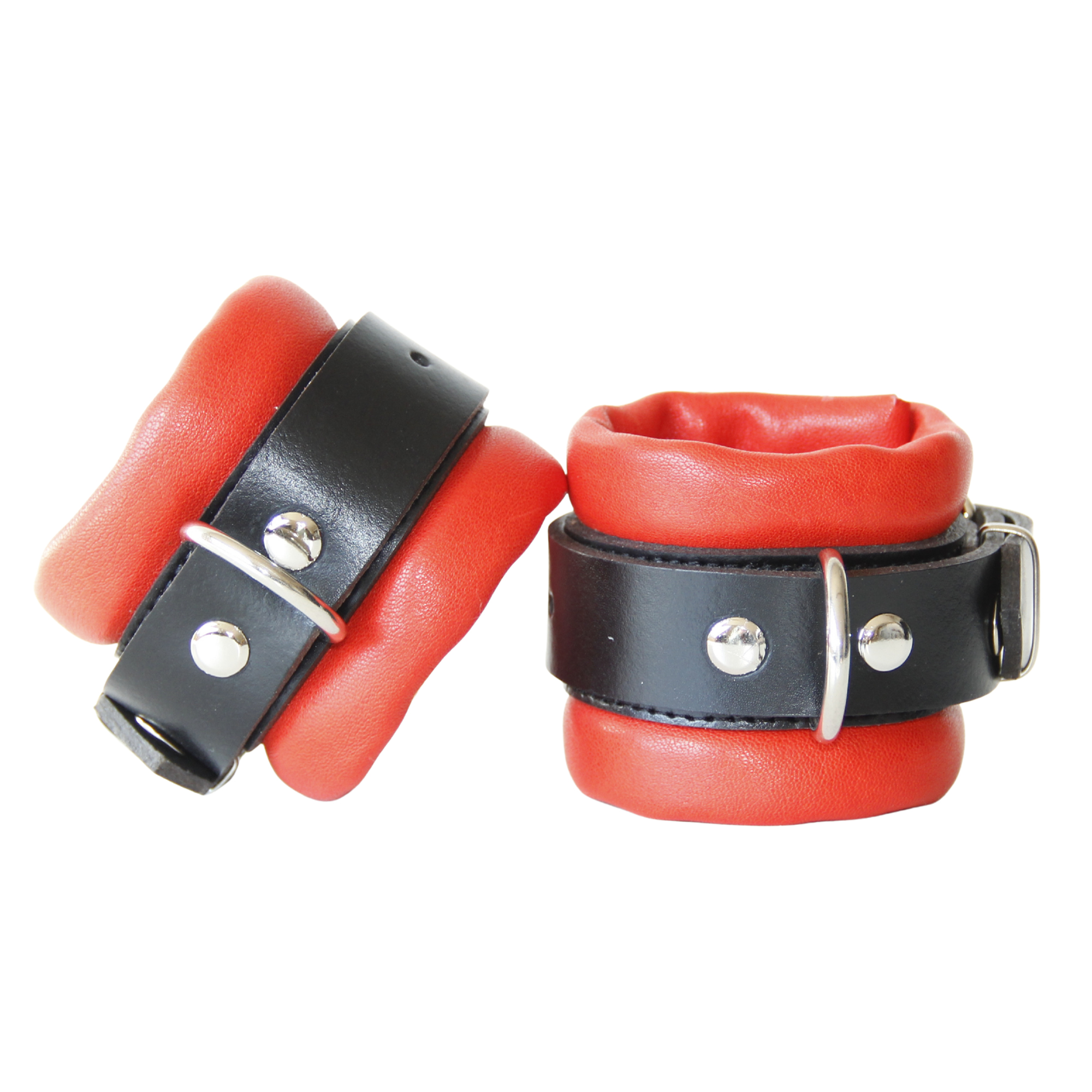 Crimson Lock Cuffs – El Yapımı Hakiki Deri Bilek Kelepçesi