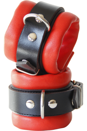 Shibari Eğitimleri, El Yapımı Deri Ürünler, BDSM Ürünleri, Sex Shop 110 Crimson Lock Cuffs – Handmade Genuine Leather Wrist Cuffs