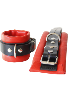 Shibari Eğitimleri, El Yapımı Deri Ürünler, BDSM Ürünleri, Sex Shop 111 Crimson Lock Cuffs – Handmade Genuine Leather Wrist Cuffs