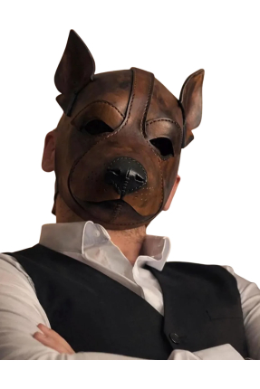 Pup Play Boxer Deri Köpek Maskesi