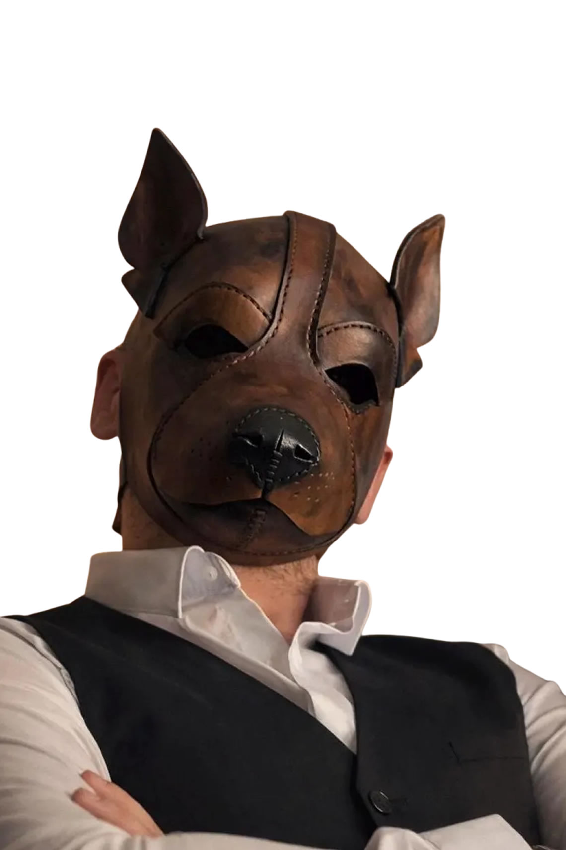 Pup Play Boxer Deri Köpek Maskesi