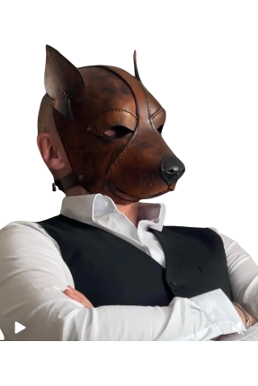 Pup Play Boxer Leather Dog Mask