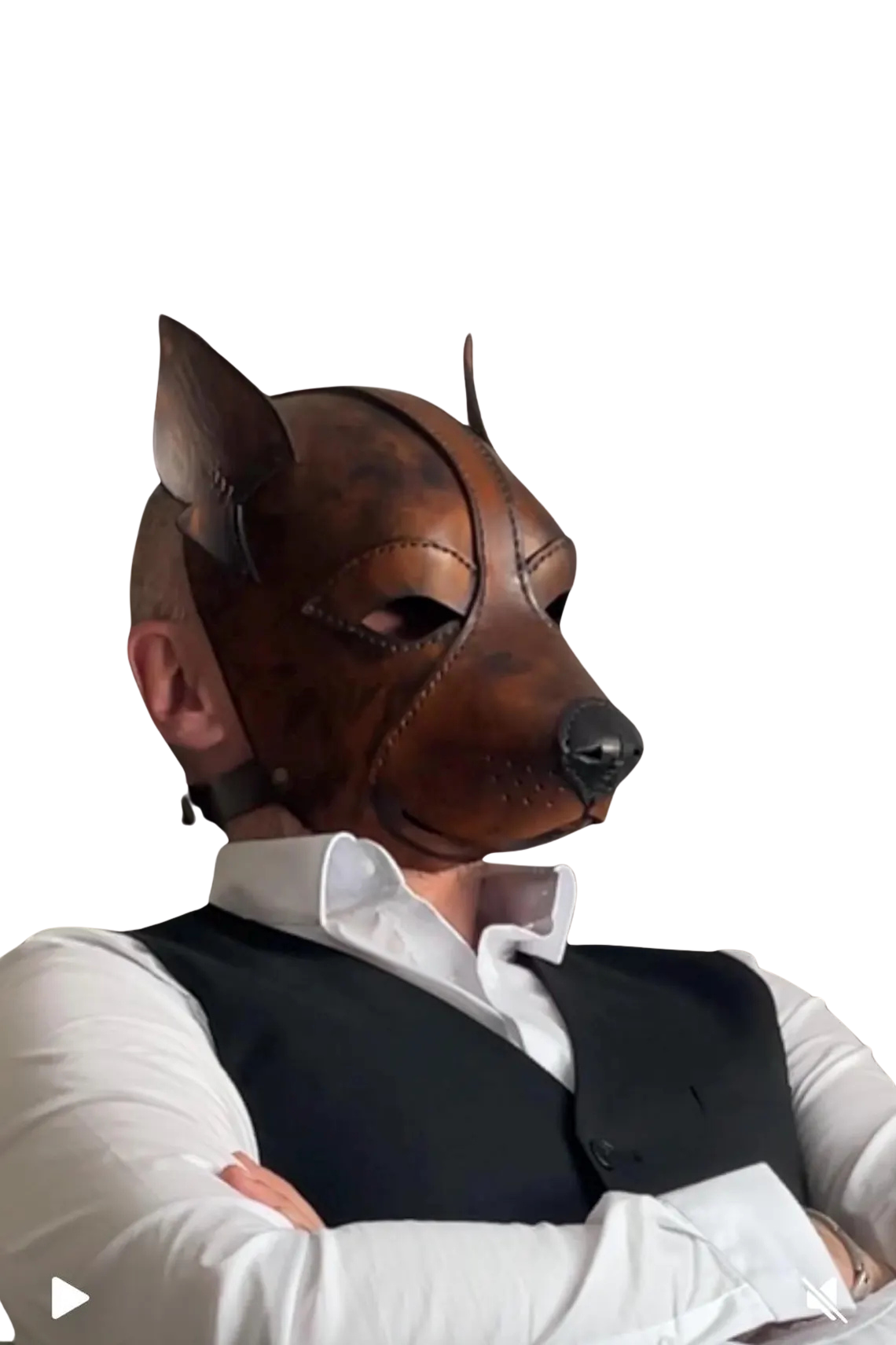 Pup Play Boxer Deri Köpek Maskesi - Görsel 2