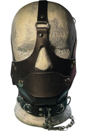 Hakiki Deri BDSM Muzzle Face Harness