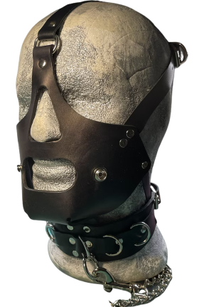 Shibari Eğitimleri, El Yapımı Deri Ürünler, BDSM Ürünleri, Sex Shop 95 Genuine Leather BDSM Muzzle Face Harness