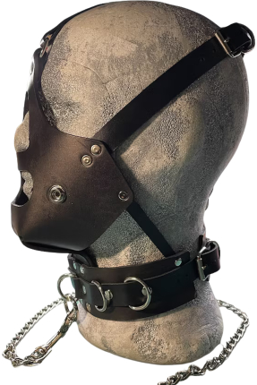 Shibari Eğitimleri, El Yapımı Deri Ürünler, BDSM Ürünleri, Sex Shop 96 Genuine Leather BDSM Muzzle Face Harness