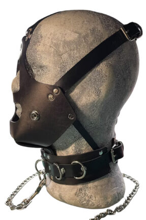Genuine Leather BDSM Muzzle Face Harness
