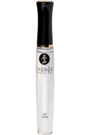 Shunga "Divine Delight" lip gloss, icy fire effect, strawberry and champagne, 10 ml