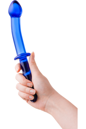 Double-sided Sexus Glass, glass dildo, blue, 25 cm