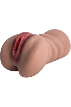 XOXO 2 Girişli Realistik Mastürbatör 700 g – TPE, Esmer Ten (Brown), 17,5 cm,