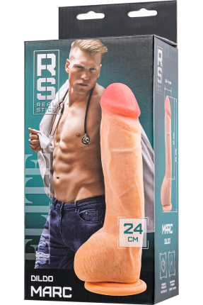 RealStick Elite Marc Vantuzlu yapay penis, TPR, çıplak, 24 cm
