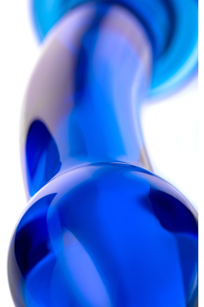 Double-sided Sexus Glass, glass dildo, blue, 25 cm