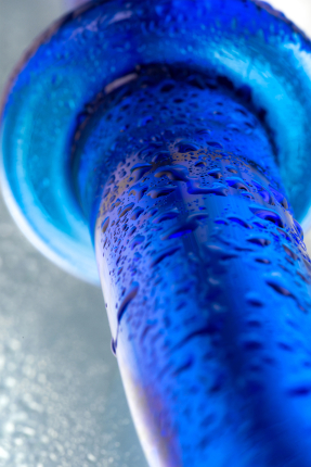 Double-sided Sexus Glass, glass dildo, blue, 25 cm